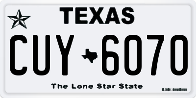 TX license plate CUY6070