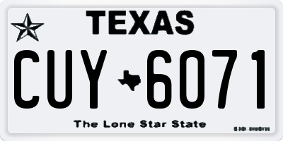 TX license plate CUY6071