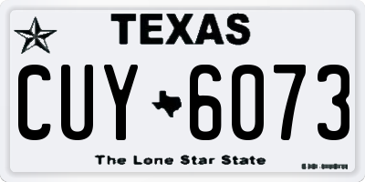 TX license plate CUY6073