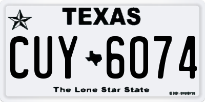 TX license plate CUY6074
