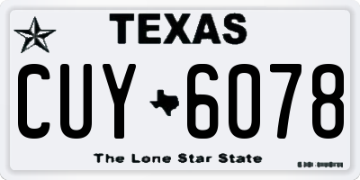TX license plate CUY6078