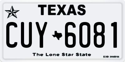 TX license plate CUY6081