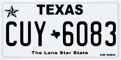 TX license plate CUY6083