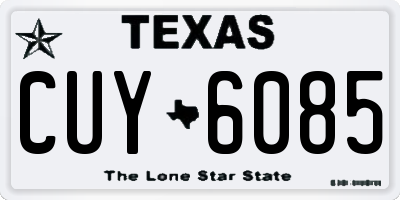 TX license plate CUY6085