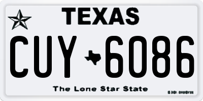 TX license plate CUY6086