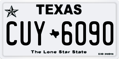 TX license plate CUY6090