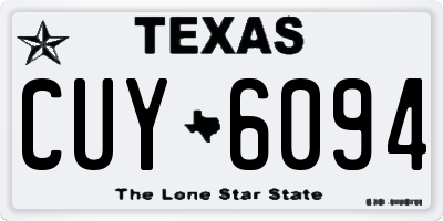 TX license plate CUY6094