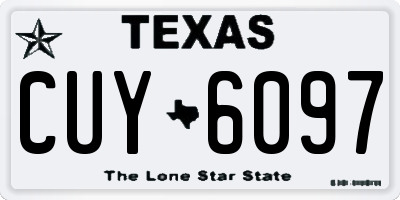 TX license plate CUY6097