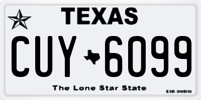 TX license plate CUY6099
