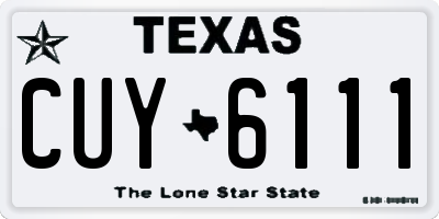 TX license plate CUY6111