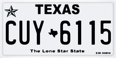 TX license plate CUY6115