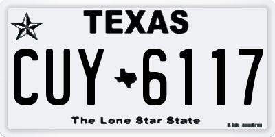 TX license plate CUY6117