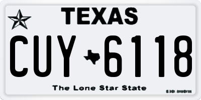 TX license plate CUY6118