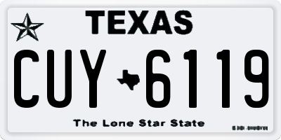 TX license plate CUY6119