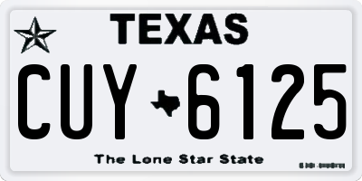 TX license plate CUY6125