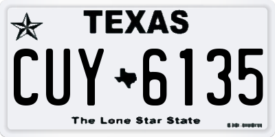 TX license plate CUY6135