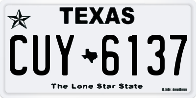 TX license plate CUY6137