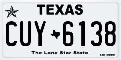 TX license plate CUY6138