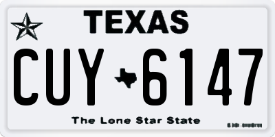 TX license plate CUY6147