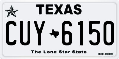 TX license plate CUY6150