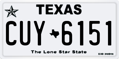 TX license plate CUY6151