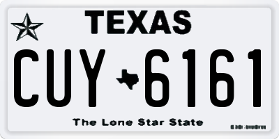 TX license plate CUY6161