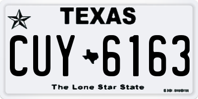 TX license plate CUY6163