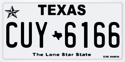 TX license plate CUY6166