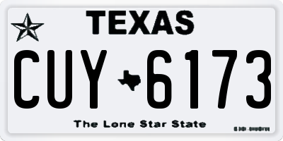 TX license plate CUY6173