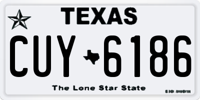 TX license plate CUY6186