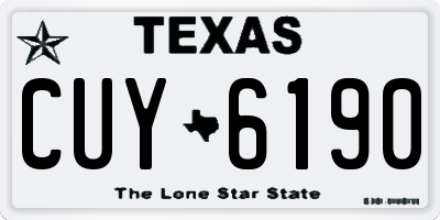 TX license plate CUY6190