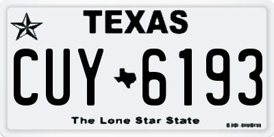 TX license plate CUY6193
