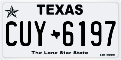 TX license plate CUY6197