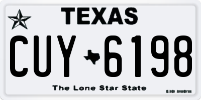 TX license plate CUY6198