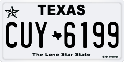 TX license plate CUY6199