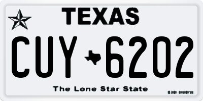 TX license plate CUY6202