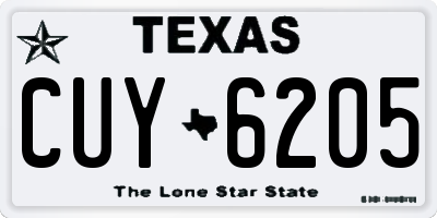 TX license plate CUY6205