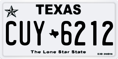 TX license plate CUY6212