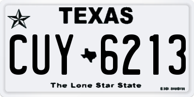 TX license plate CUY6213