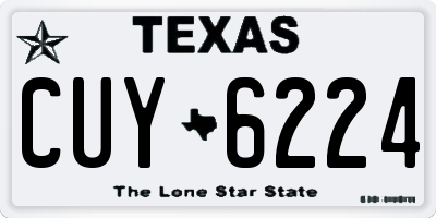 TX license plate CUY6224