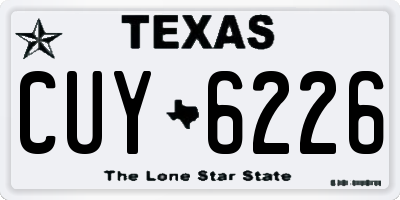 TX license plate CUY6226