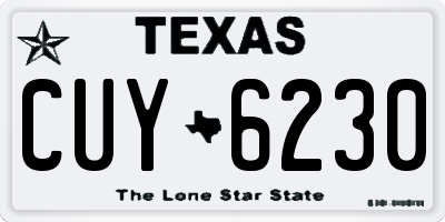 TX license plate CUY6230
