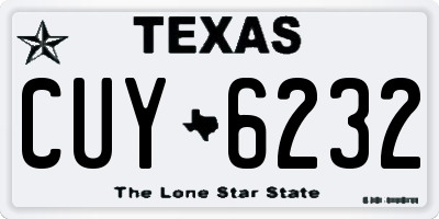 TX license plate CUY6232
