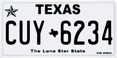 TX license plate CUY6234