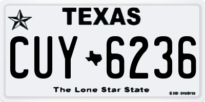 TX license plate CUY6236