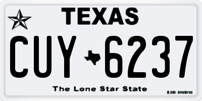TX license plate CUY6237