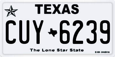 TX license plate CUY6239