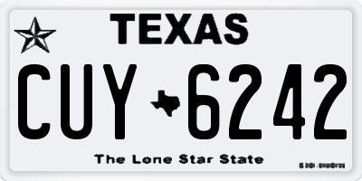 TX license plate CUY6242