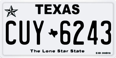 TX license plate CUY6243