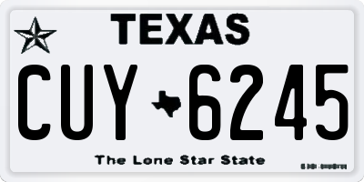 TX license plate CUY6245